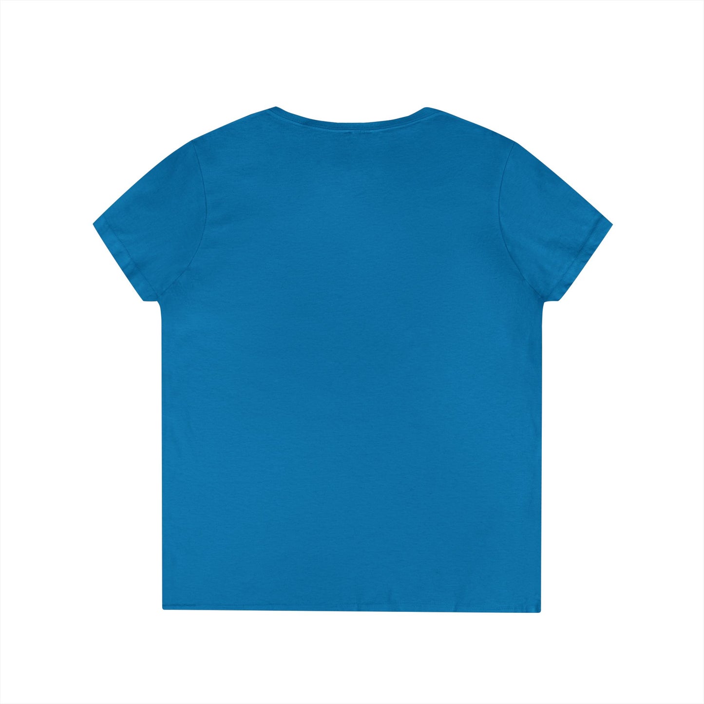 Ladies' Cut V-Neck T-Shirt with WECA Electric Eel Mascot Gold Design