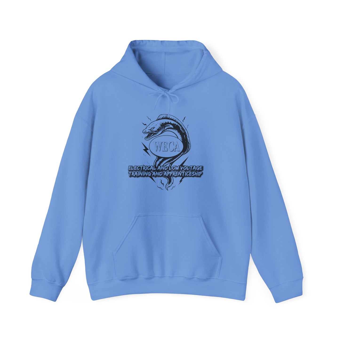 Unisex Heavy Blend™ Hooded Sweatshirt with WECA Electric Eel Black Line Logo Two