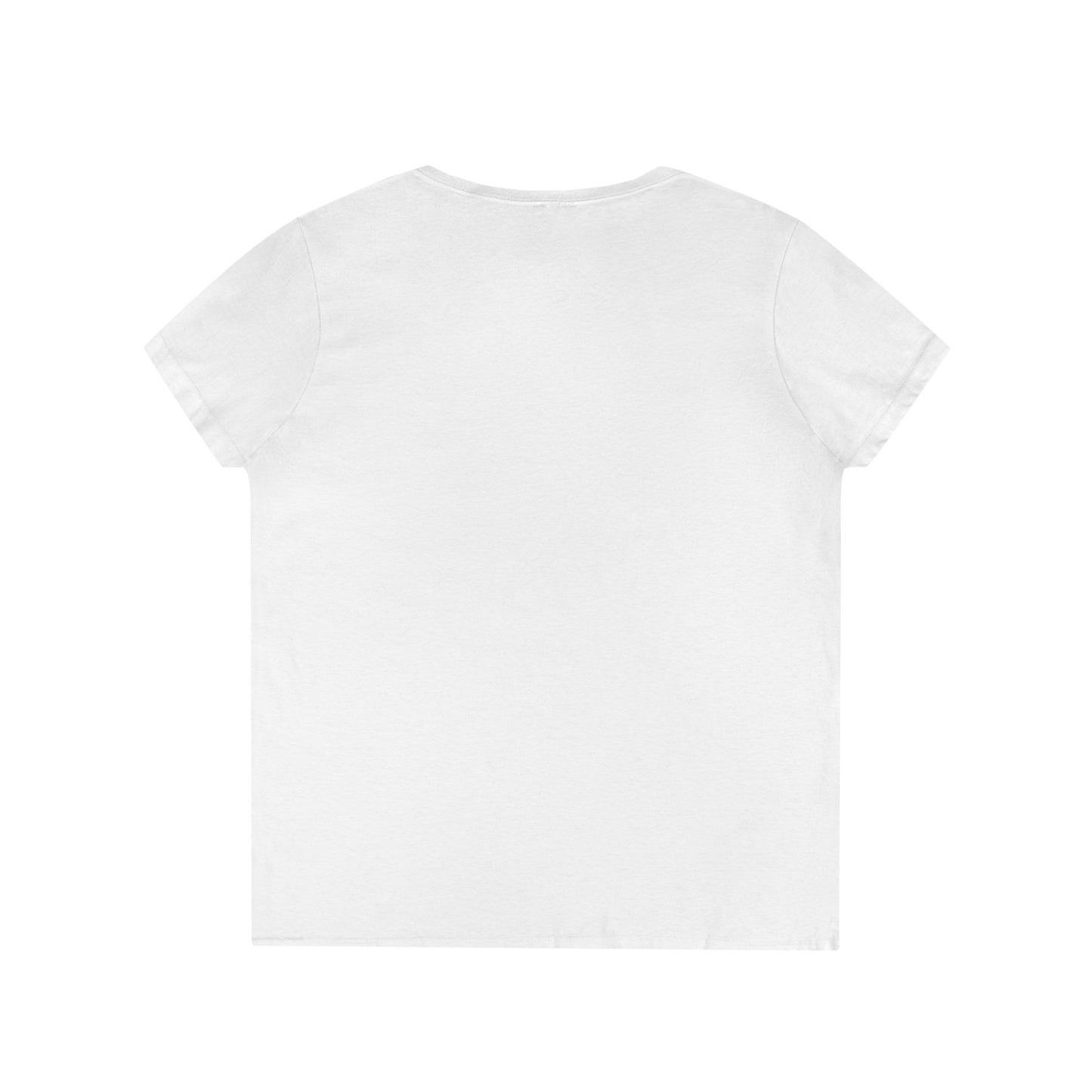 Ladies' Cut V-Neck T-Shirt with WECA Electric Eel Mascot Gold Design