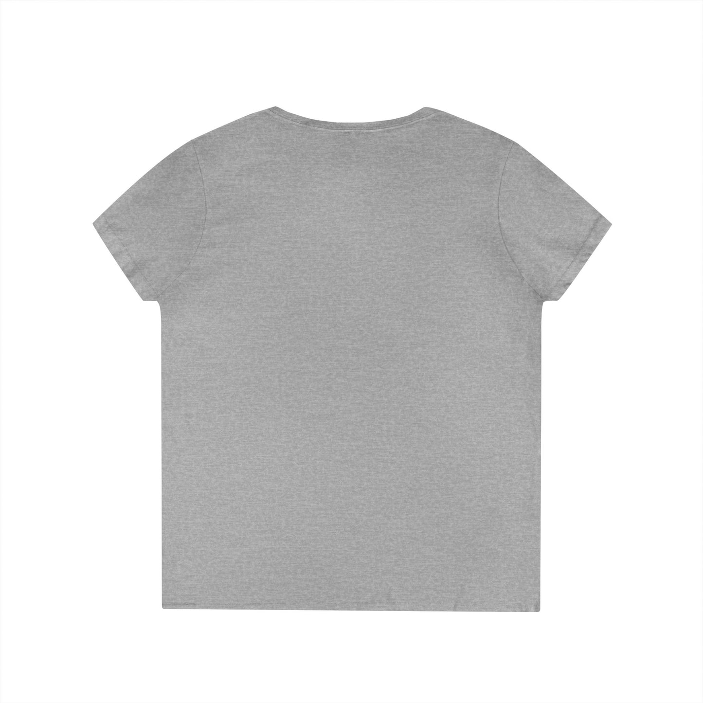 Ladies' Cut V-Neck T-Shirt with WECA Electric Eel Mascot Gold Design