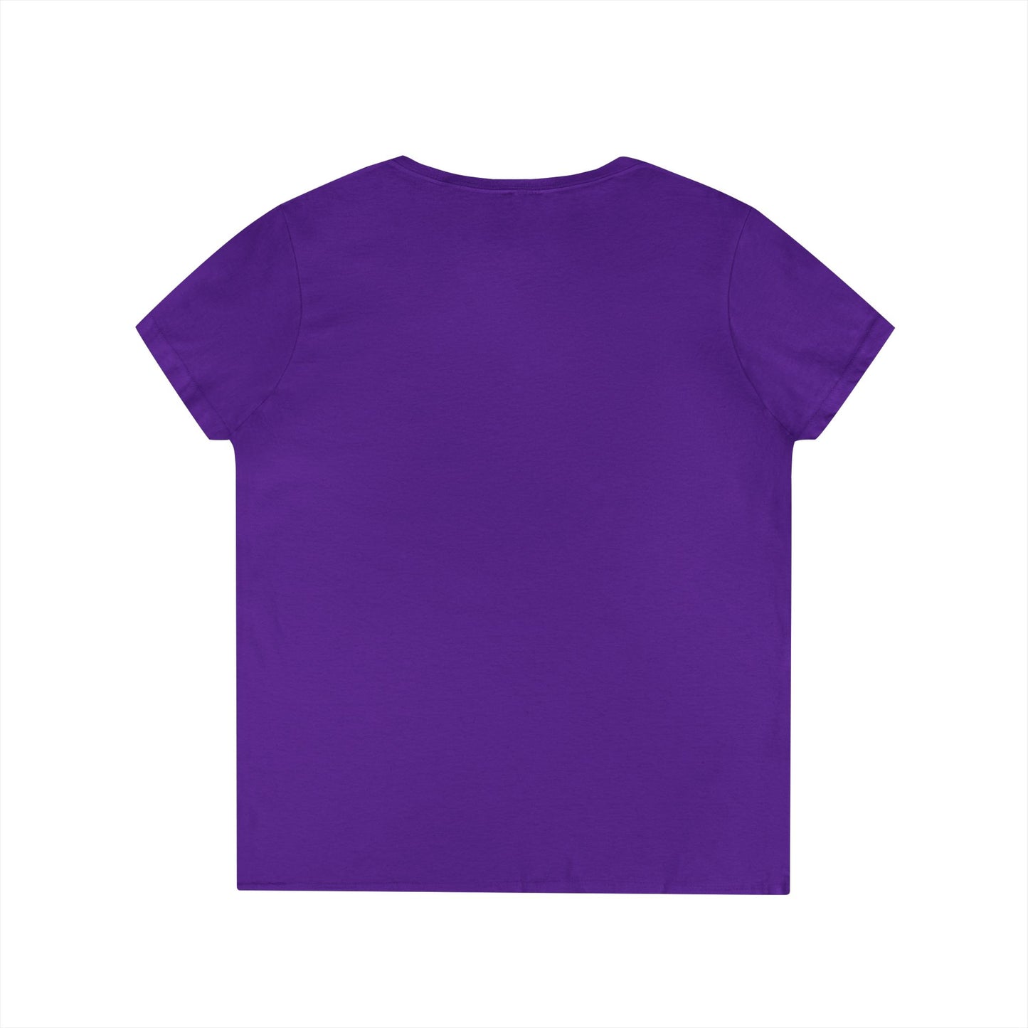 Ladies' Cut V-Neck T-Shirt with WECA Electric Eel Mascot Gold Design