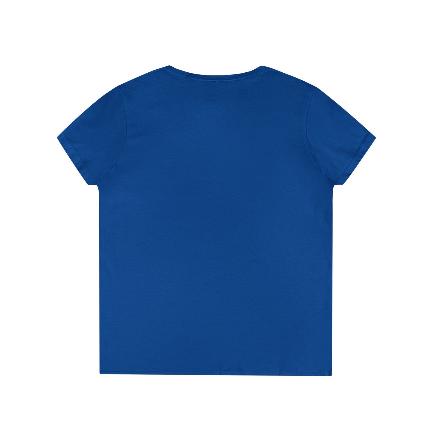Ladies' Cut V-Neck T-Shirt with WECA Electric Eel Mascot Gold Design