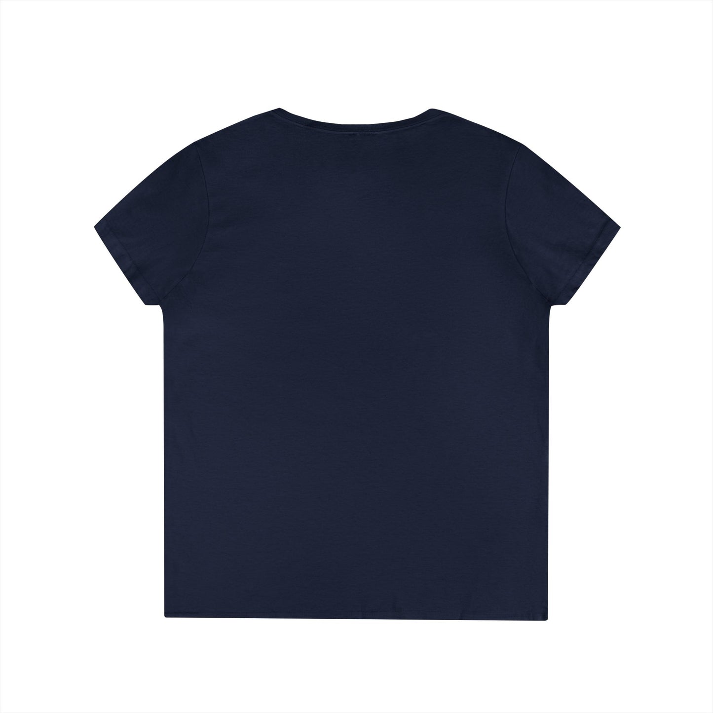 Ladies' Cut V-Neck T-Shirt with WECA Electric Eel Mascot Gold Design