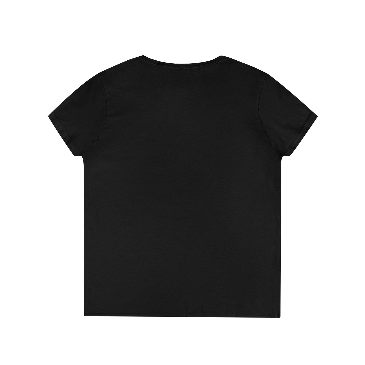 Ladies' Cut V-Neck T-Shirt with WECA Electric Eel Mascot Gold Design