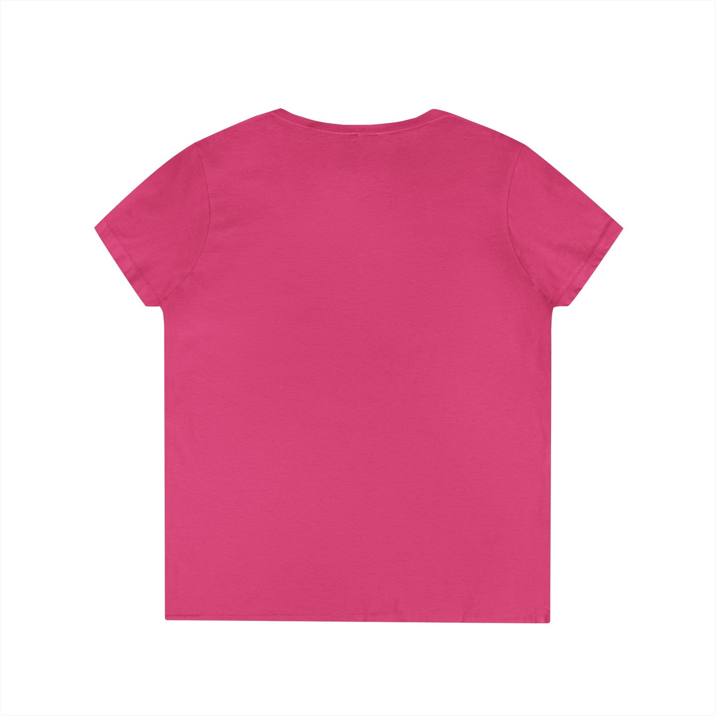 Ladies' Cut V-Neck T-Shirt with WECA Electric Eel Mascot Gold Design