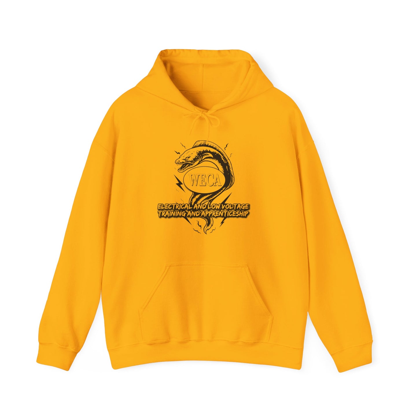 Unisex Heavy Blend™ Hooded Sweatshirt with WECA Electric Eel Black Line Logo Two