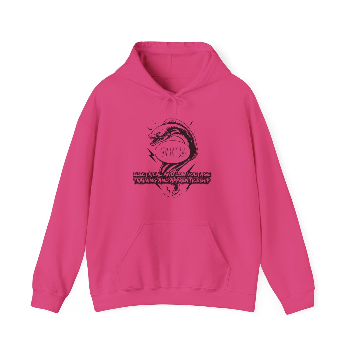 Unisex Heavy Blend™ Hooded Sweatshirt with WECA Electric Eel Black Line Logo Two