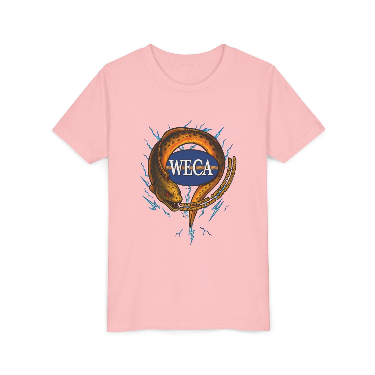 YOUTH Short Sleeve Tee with WECA Electric Eel Gold Design