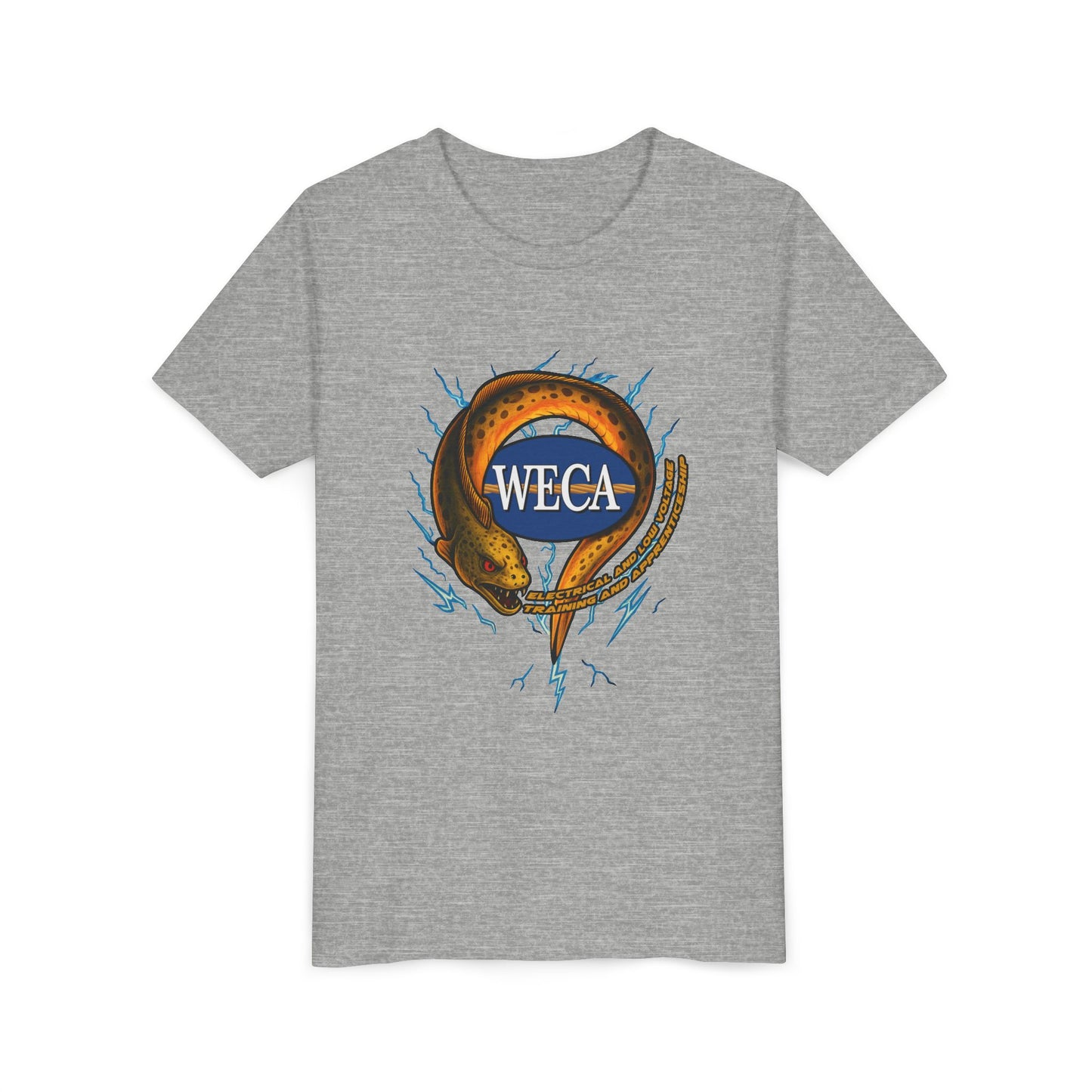 YOUTH Short Sleeve Tee with WECA Electric Eel Gold Design