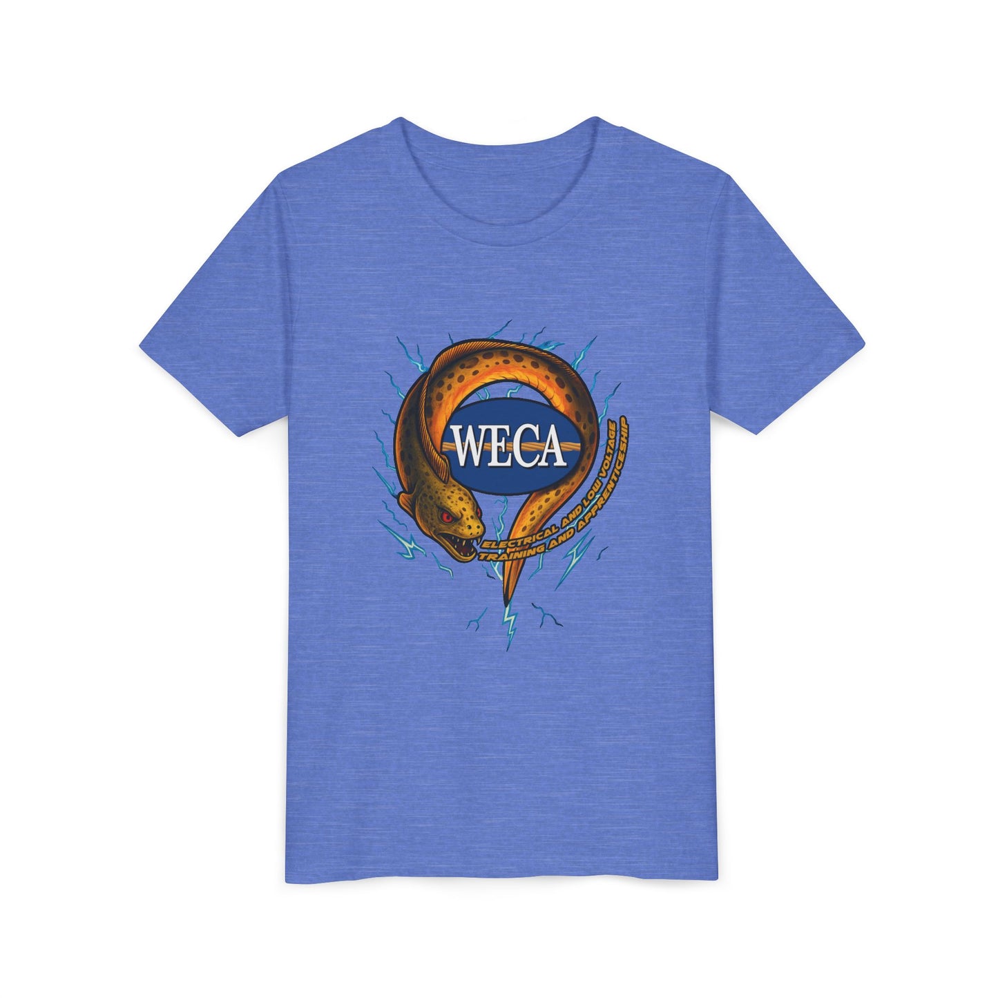 YOUTH Short Sleeve Tee with WECA Electric Eel Gold Design